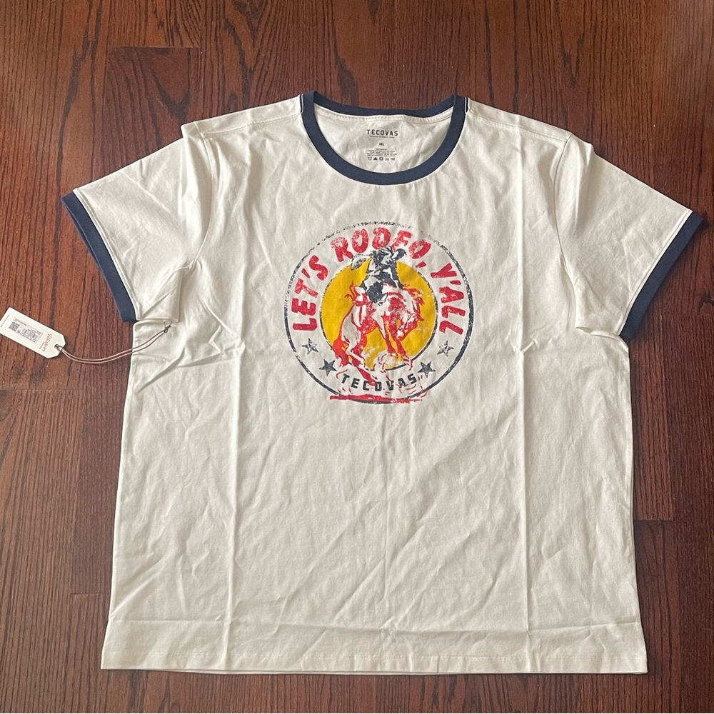 Tecovas "Let's Rodeo Y'all" White Ringer Graphic Tee